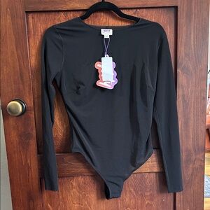 NWT YITTY Semi-Sheer Black Long Sleeve Bodysuit